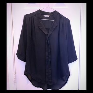J. Studio Navy sheer top Korean Free Size M